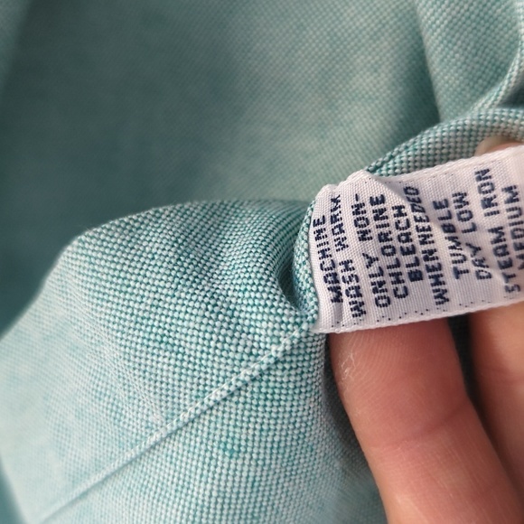 Ralph Lauren Button Down Shirt Teal Green 16.5 34/35 preppy classic 90s y2k - Picture 7 of 9